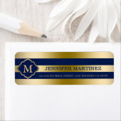 Monogramed Gold Stripes Geometric Pattern Label (Insitu)