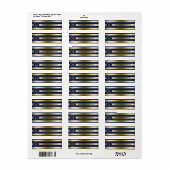 Monogramed Gold Stripes Geometric Pattern Label (Full Sheet)