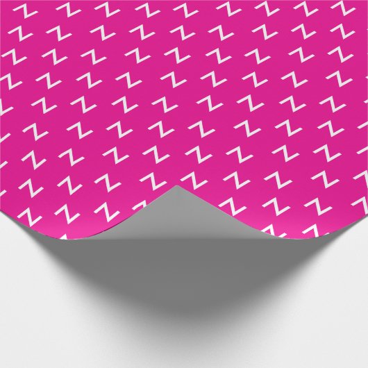 Monogramed Initiaal Pattern Bold Pink Cadeaupapier (Hoek)