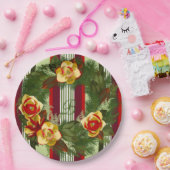 Monogramed kerstkrans papieren bordje (Feest)