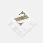 Monogramed Letter Initiaal Z Gold Sparkles Elegant Servet (Hoek)