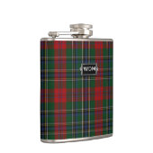 Monogramed MacLean Tartan Plaid Flask Heupfles (Rechts)