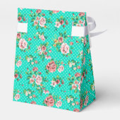 Monogramed Meisje Roze Wit Bloemen Collage Bedankdoosjes (Achterkant)