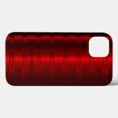 Monogramed Metallic Red Stripes Pattern iPhone Cas Case-Mate iPhone Case (Achterkant (horizontaal))