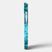 Monogramed Metallic Turquoise Sequence Glitter Case-Mate iPhone Case (Achterkant / Links)