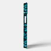Monogramed Metallic Turquoise Sequence Glitter Case-Mate iPhone Case (Achterkant / Rechts)