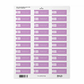 Monogramed moderne lavendel en wit etiket (Full Sheet)