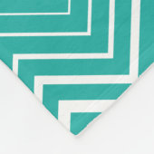Monogramed pauw en witte zigzag chevron fleece deken (Hoek)