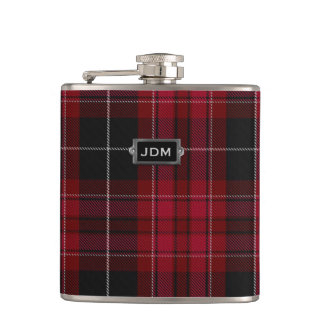 Monogramed Pride of Wales Tartan Pset Flask Heupfles