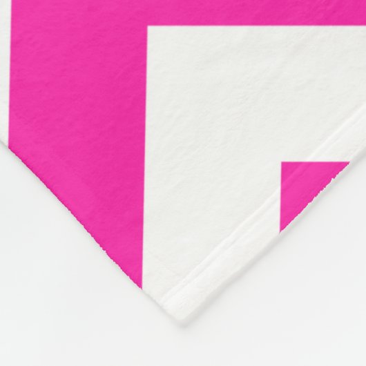 Monogramed roze blauw en wit zigzagchevron fleece deken (Hoek)