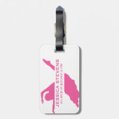 Monogramed roze en witte danser 2 bagagelabel (Achterkant verticaal)