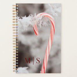 Monogramed Snowflake Overdekte Candy Cane Planner