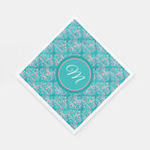 Monogramed Teal Pattern Napkins Servet (Hoek)