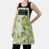 Monogramed Waterverf Gele Lemons White Florals Schort (Insitu)