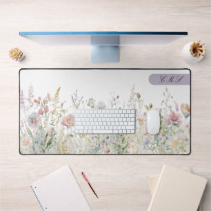 Monogramed Waterverf Wildbloemen Bloemenweide Bureaumat