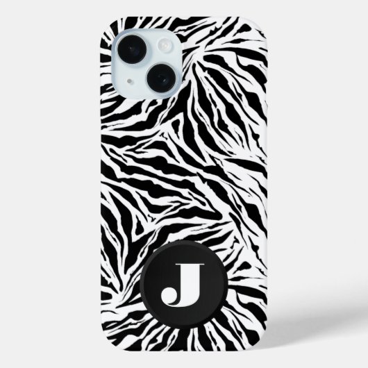 Monogramed Zebra Print Case-Mate iPhone Case (Achterkant)