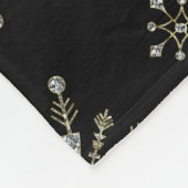 Monogramed Zwart & Glitter Kerstmis Sneeuwvlokken Fleece Deken (Hoek)