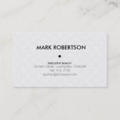 Monogramed zwart-wit bloemen damast visitekaartje (Achterkant)