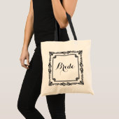 Monogramed zwart-wit  Lijst Tote Bag (Voorkant (product))