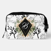 Monogramed zwarte diamant toilettasje (Achterkant)