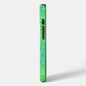 Monogramgradiënt blauw en groene glitterspargel Case-Mate iPhone case (Achterkant / Links)