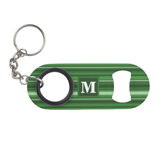 Monogramgroene strepen mini flessenopener (Voorkant (Horizontaal))