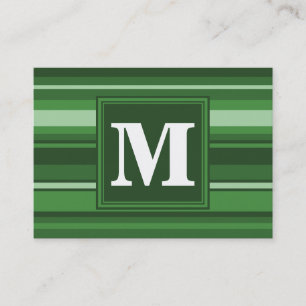Monogramgroene strepen visitekaartje
