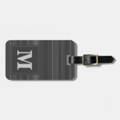 Monogramhoutskool strepen bagagelabel (Voorkant horizontaal)