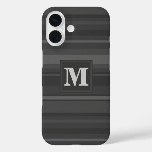 Monogramhoutskool strepen iPhone 16 hoesje