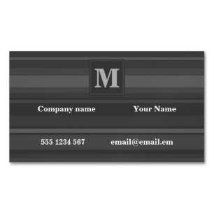 Monogramhoutskool strepen visitekaartje magneet