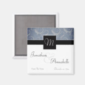 Monogramkrullen Save The Date Magneet (Voorkant / Achterkant)