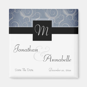 Monogramkrullen Save The Date Magneet
