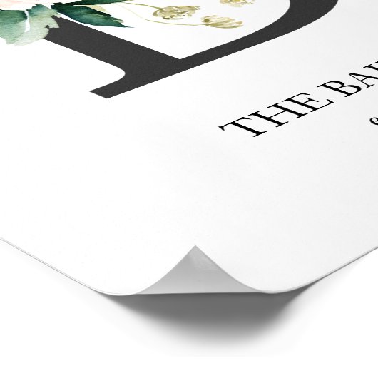 Monogramkunstprint, letter B, trouwen, kinderkamer Poster (Hoek)