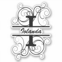 Monogramletter met draaiende draden; ruimte voor j