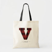 Monogramletters "V" voor speldenrood en zwart Tote Bag (Voorkant)