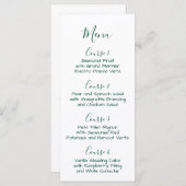 Monogramm Crest Forest Green menu Mariage (Devant / Derrière)