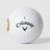 Monogramm Lorbeerkranz in Gold Golfballen (Logo)