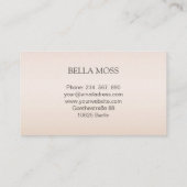 Monogramm Modern Minimal Beige Visitekaartje (Achterkant)