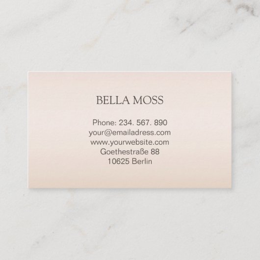 Monogramm Modern Minimal Beige Visitekaartje (Achterkant)