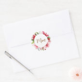 Monogramm personaliseert wintervakantiebloem ronde sticker (Envelop)