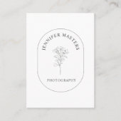 Monogramm, schlicht, elegante, floral visitekaartje (Voorkant)