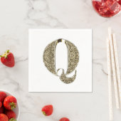 Monogrammatica Letter Initiaal Q Gold Sparkles Ele Servet (Insitu)