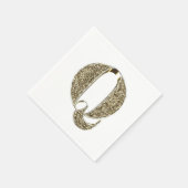 Monogrammatica Letter Initiaal Q Gold Sparkles Ele Servet (Hoek)