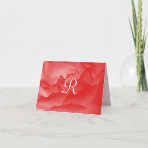 Monogrammatica Note Card Coral Pink Rose Bedankkaart