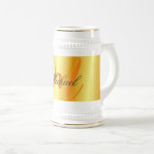 Monogrammaticale, minimale platte, moderne goudkle bierpul (Voorkant rechts)