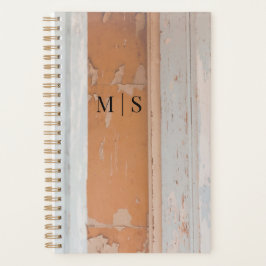 Monogrammatig Dusty Blue en Terra Cotta Planner
