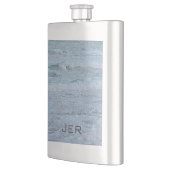 Monogrammatisch blauwe groene oceaangolven flacon (Links)