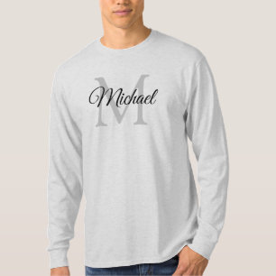 Monogrammatisch Initiaal Letter Name Mannen Long M T-shirt