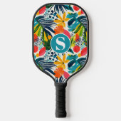 Monogrammatisch tropisch Abstract patroon Pickleball Paddle (Voorkant)