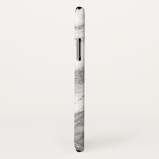 Monogrammatisch wit en zilvergrijs marmer Case-Mate iPhone case (Achterkant / rechts)